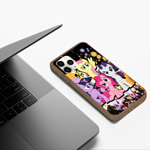 Чехол для iPhone 11 Pro Max матовый My little pony band, цвет коричневый - фото 5