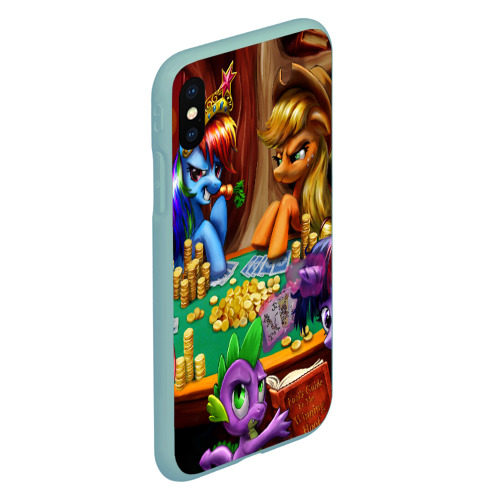 Чехол для iPhone XS Max матовый Little pony, цвет мятный - фото 3