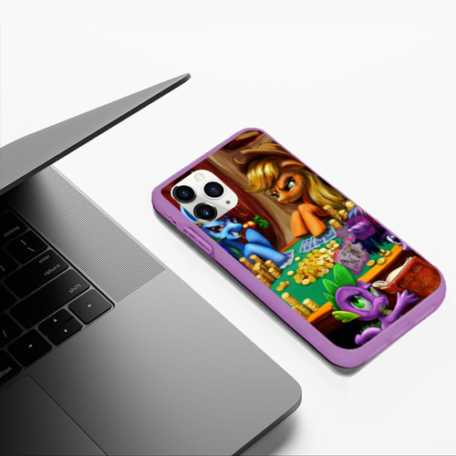 Чехол для iPhone 11 Pro Max матовый Little pony, цвет фиолетовый - фото 5