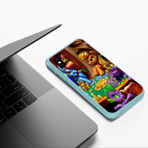 Чехол для iPhone XS Max матовый Little pony, цвет мятный - фото 5