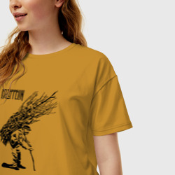 Женская футболка хлопок Oversize Led Zeppelin - фото 2
