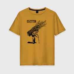 Женская футболка хлопок Oversize Led Zeppelin