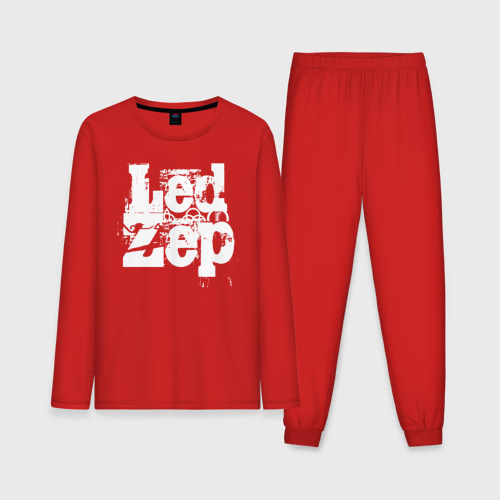 Мужская пижама с лонгсливом хлопок Led Zeppelin, цвет красный