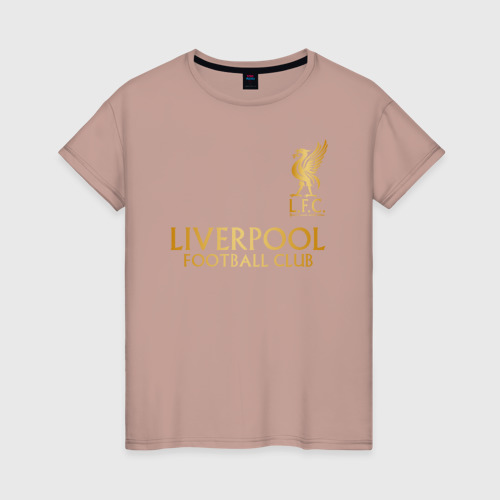 Женская футболка хлопок Liverpool, цвет пыльно-розовый