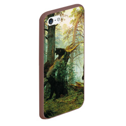 Чехол для iPhone 5/5S матовый Утро в сосновом лесу - фото 2