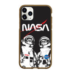 Чехол для iPhone 11 Pro Max матовый NASA cats austronaut