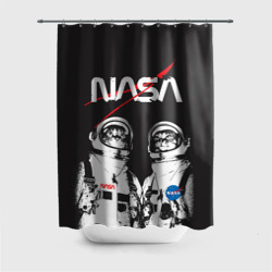 Штора 3D для ванной NASA cats austronaut