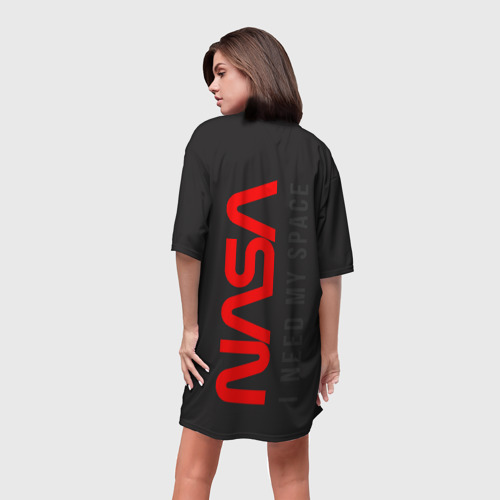 Платье-футболка 3D NASA cats austronaut, цвет 3D печать - фото 4