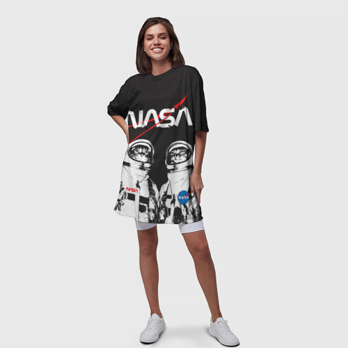 Платье-футболка 3D NASA cats austronaut, цвет 3D печать - фото 5