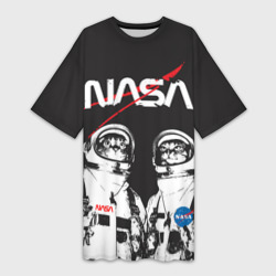 Платье-футболка 3D NASA cats austronaut