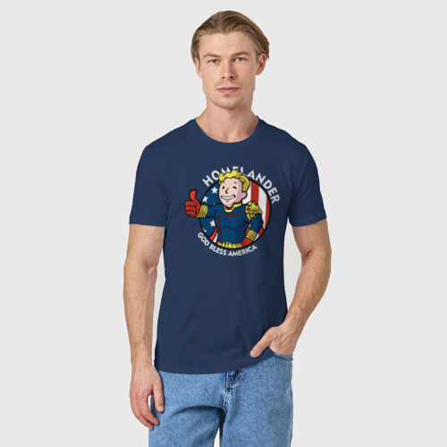Мужская футболка хлопок Fallout Pip-Boy Пип-бой Фоллаут, цвет темно-синий - фото 3
