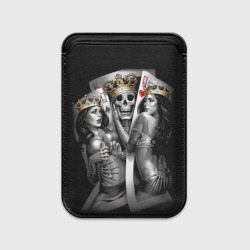 Картхолдер Magsafe магнитный Король-череп с девушками королевами