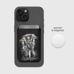 Картхолдер Magsafe магнитный Король-череп с девушками королевами - фото 2