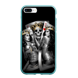 Чехол для iPhone 7Plus/8 Plus матовый Король-череп с девушками королевами