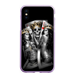 Чехол для iPhone XS Max матовый Король-череп с девушками королевами