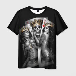 Мужская футболка 3D Король-череп с девушками королевами