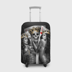 Чехол для чемодана 3D Король-череп с девушками королевами