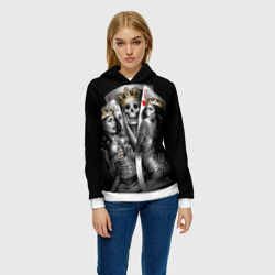 Женская толстовка 3D Король-череп с девушками королевами - фото 2