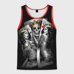 Мужская майка 3D Король-череп с девушками королевами