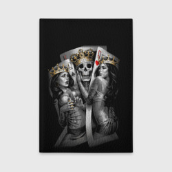 Обложка для автодокументов Король-череп с девушками королевами