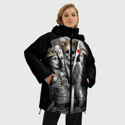 Женская зимняя куртка Oversize Король-череп с девушками королевами - фото 2