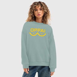 Женский свитшот oversize без начеса хлопок Оппай желтый - фото 2