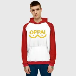 Мужская толстовка 3D One Punch MAN - oppai meme - фото 2