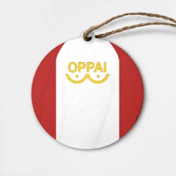 Деревянная игрушка круг One Punch MAN - oppai meme