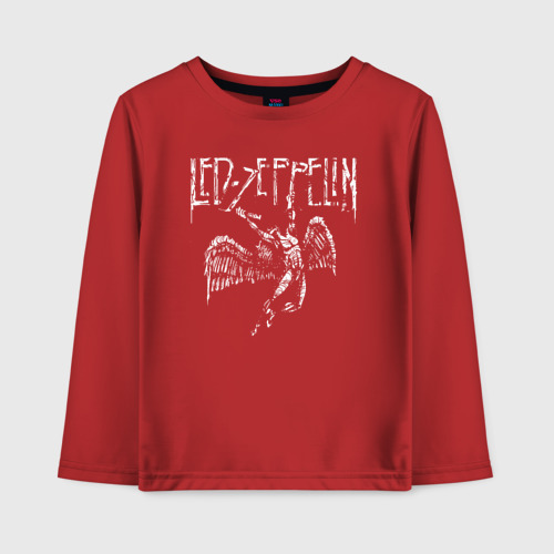 Детский лонгслив хлопок Led Zeppelin, цвет красный