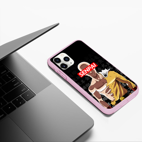 Чехол для iPhone 11 Pro Max матовый SENPAI ONE PUNCH MAN, цвет розовый - фото 5