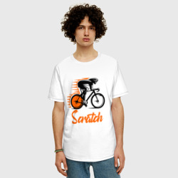 Мужская футболка хлопок Oversize Cycling scratch race - фото 2