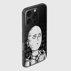 Чехол для iPhone 16 Pro Max силиконовый с защитой камеры Сайтама паттерн иероглифы - фото 2