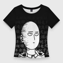 Женская футболка 3D Slim Сайтама паттерн иероглифы