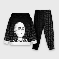 Детский костюм с толстовкой 3D Сайтама паттерн иероглифы