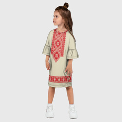 Платье с принтом Рубаха для ребенка, вид на модели спереди №2. Цвет основы: белый