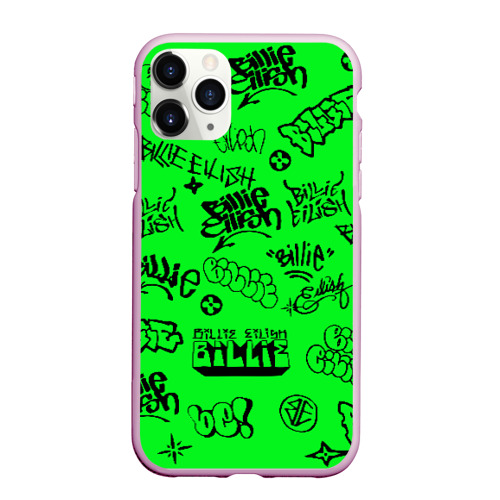 Чехол для iPhone 11 Pro матовый Billie Eilish graffiti, цвет розовый