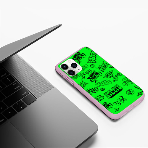 Чехол для iPhone 11 Pro матовый Billie Eilish graffiti, цвет розовый - фото 5