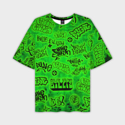 Мужская футболка oversize 3D Billie Eilish Graffiti glow