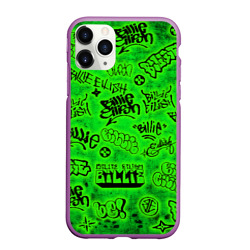 Чехол для iPhone 11 Pro Max матовый Billie Eilish Graffiti glow