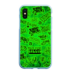 Чехол для iPhone XS Max матовый Billie Eilish Graffiti glow