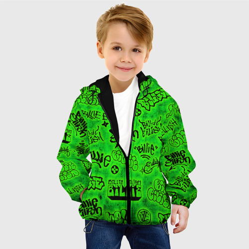 Детская куртка 3D Billie Eilish Graffiti glow, цвет черный - фото 3