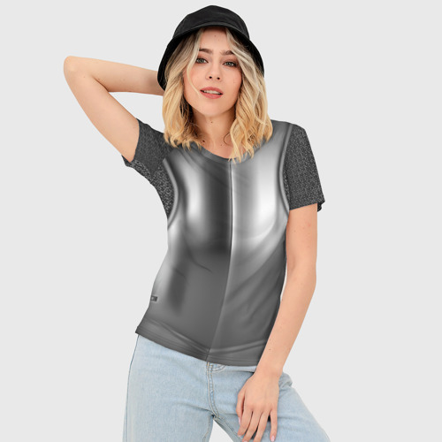 Женская футболка 3D Slim Доспехи рыцаря - желет, цвет 3D печать - фото 3