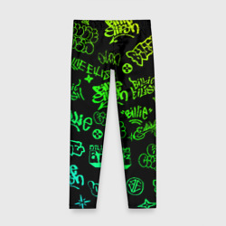 Детские леггинсы 3D Billie Eilish Graffiti gradien