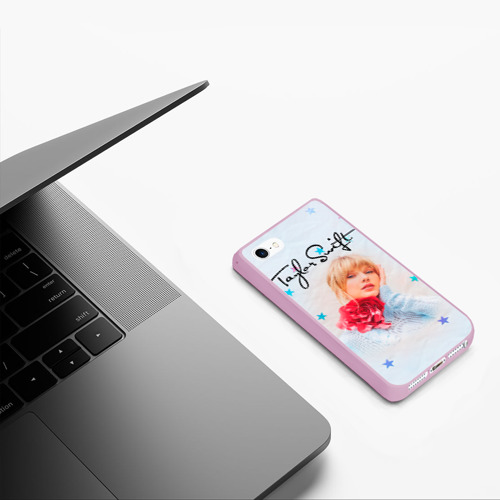 Чехол для iPhone 5/5S матовый Taylor Swift, цвет розовый - фото 5