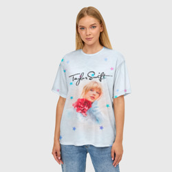 Женская футболка oversize 3D Taylor Swift - фото 2