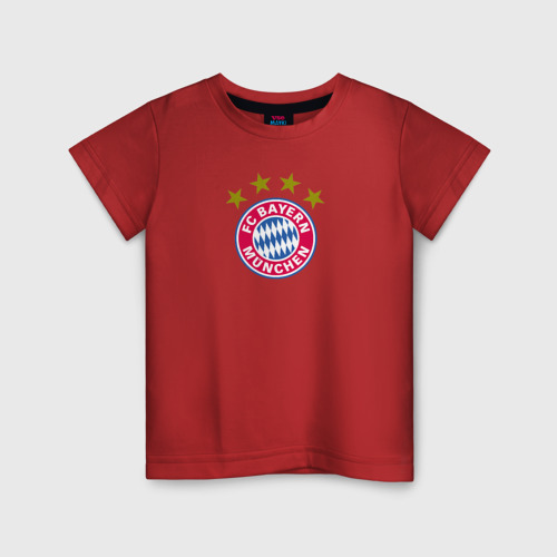 Детская футболка хлопок с принтом BAYERN MUNCHEN, вид спереди #2