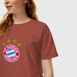 Женская футболка хлопок Oversize Bayern Munchen - фото 2