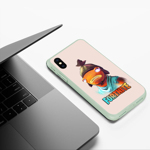 Чехол для iPhone XS Max матовый Карась Fortnite, цвет салатовый - фото 5