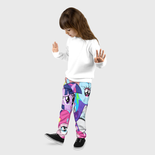Детские брюки 3D с принтом МАЛЕНЬКИЕ ПОНИ, фото на моделе #1