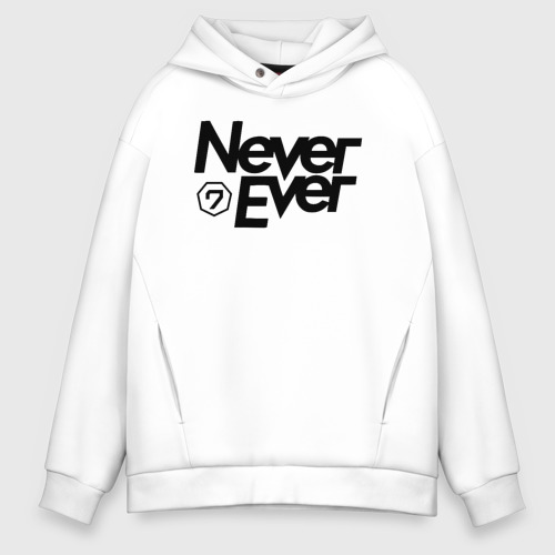 Мужское худи Oversize хлопок Never Ever Got7, цвет белый